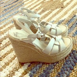 YSL Tribute Espadrille- White calfskin leather